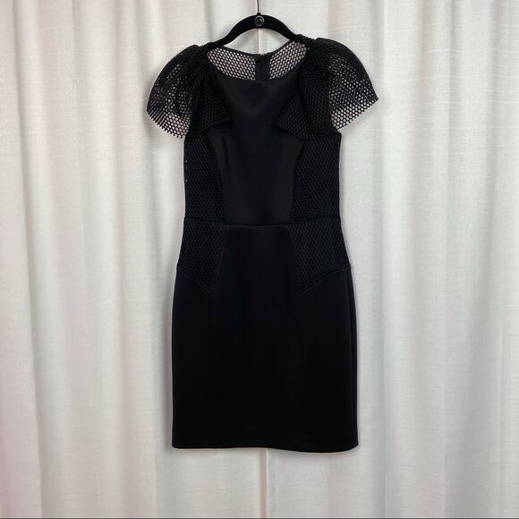 Milly Black Mesh Back LBD Cocktail Dress Sz.6 - Picture 1 of 15